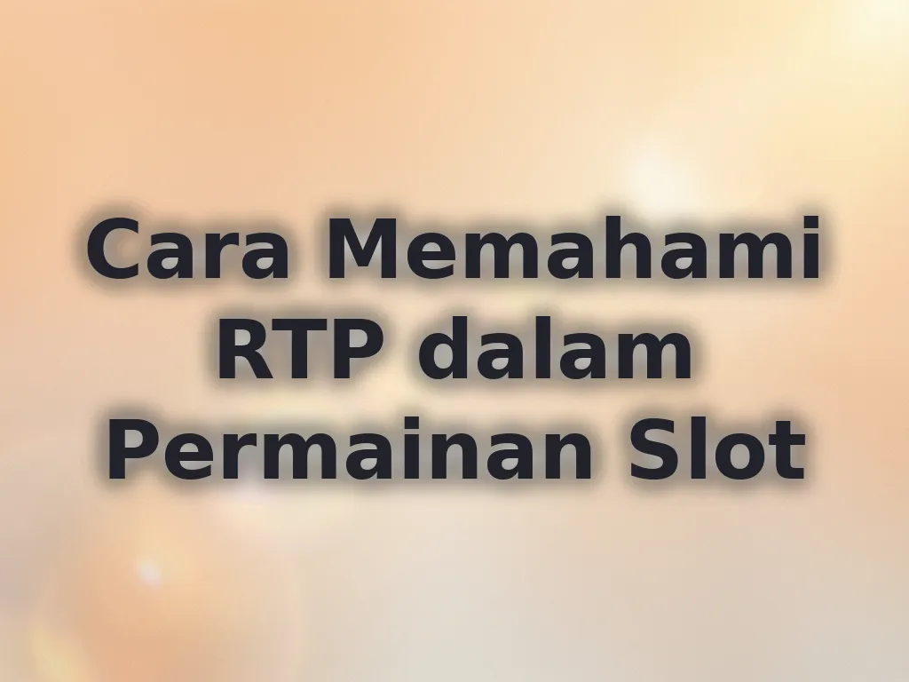 Cara Memahami RTP dalam Permainan Slot